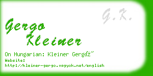 gergo kleiner business card